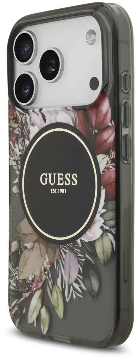 GUESS iPhone 17 Pro Hoesje - Zwart - Bloemenprint - afbeelding 6 van 6