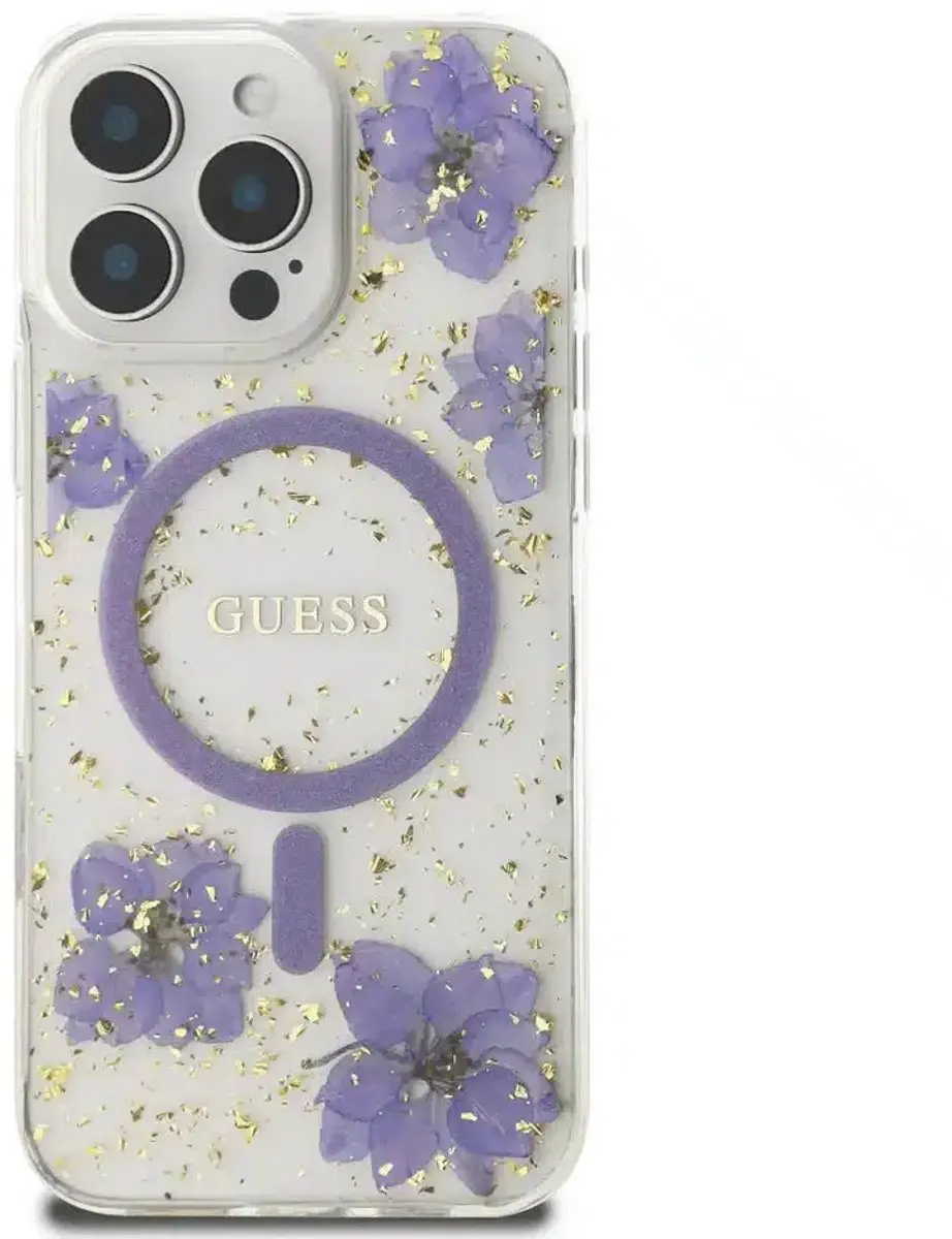 GUESS Backcover iPhone 16 Pro - MagSafe - Paars - 3666339352400