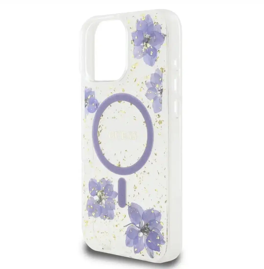 GUESS Backcover iPhone 16 Pro - MagSafe - Paars - 3666339352400