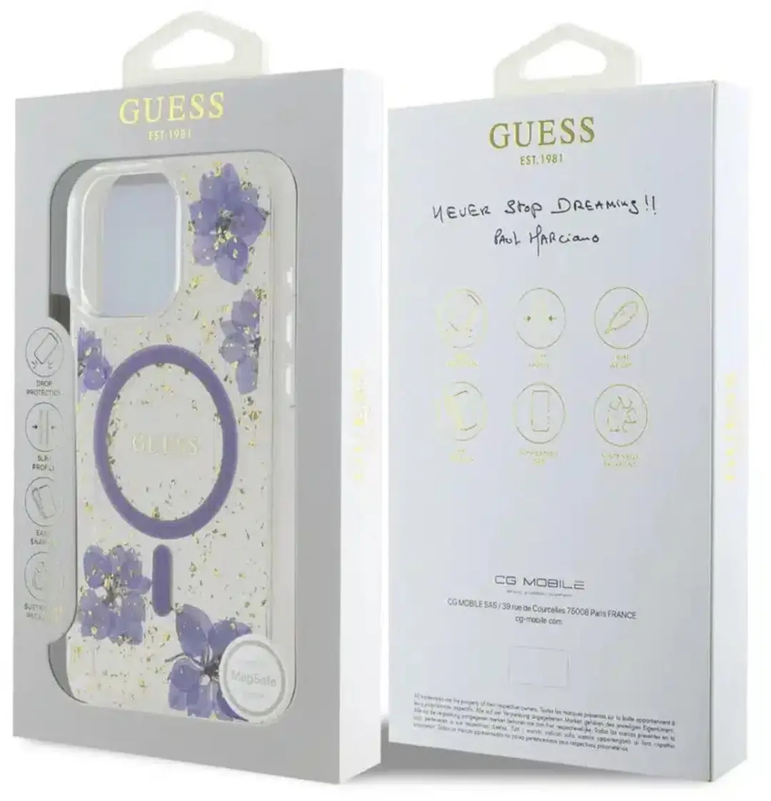 GUESS Backcover iPhone 16 Pro - MagSafe - Paars - 3666339352400
