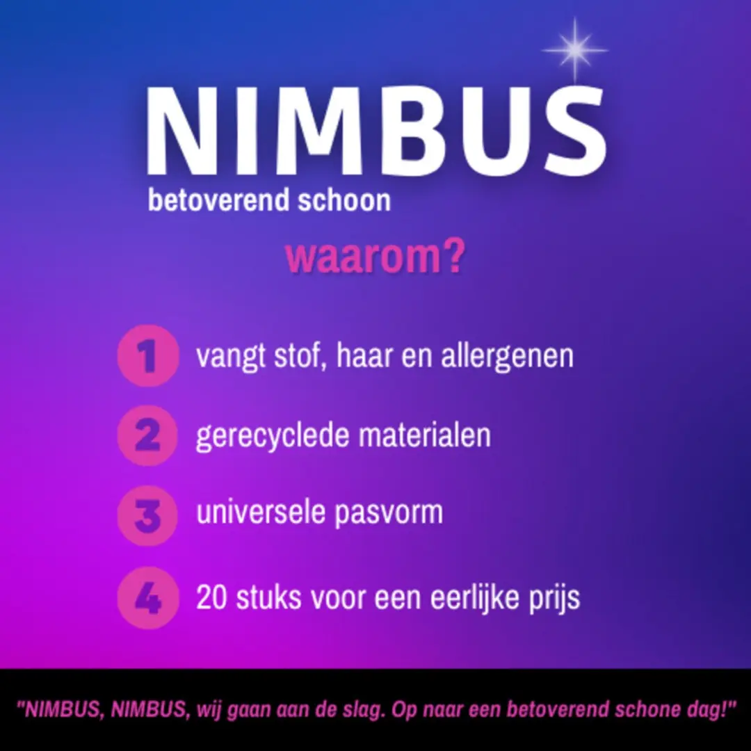 Nimbus Magic Duster Navulling 20 Stuks - Lichtblauw