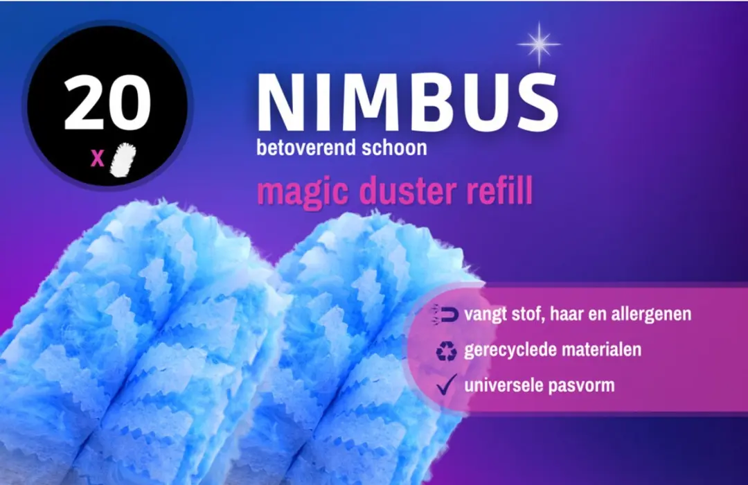 Nimbus Magic Duster Navulling 20 Stuks - Lichtblauw