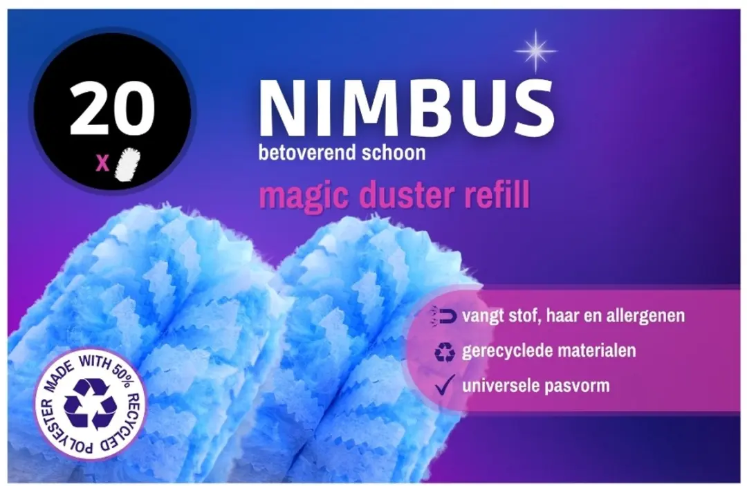 Nimbus Magic Duster Navulling 20 Stuks - Lichtblauw
