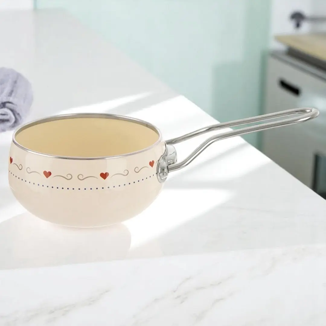 Orion Tonca Emaliërde Steelpan 15cm - Crème/Zilver