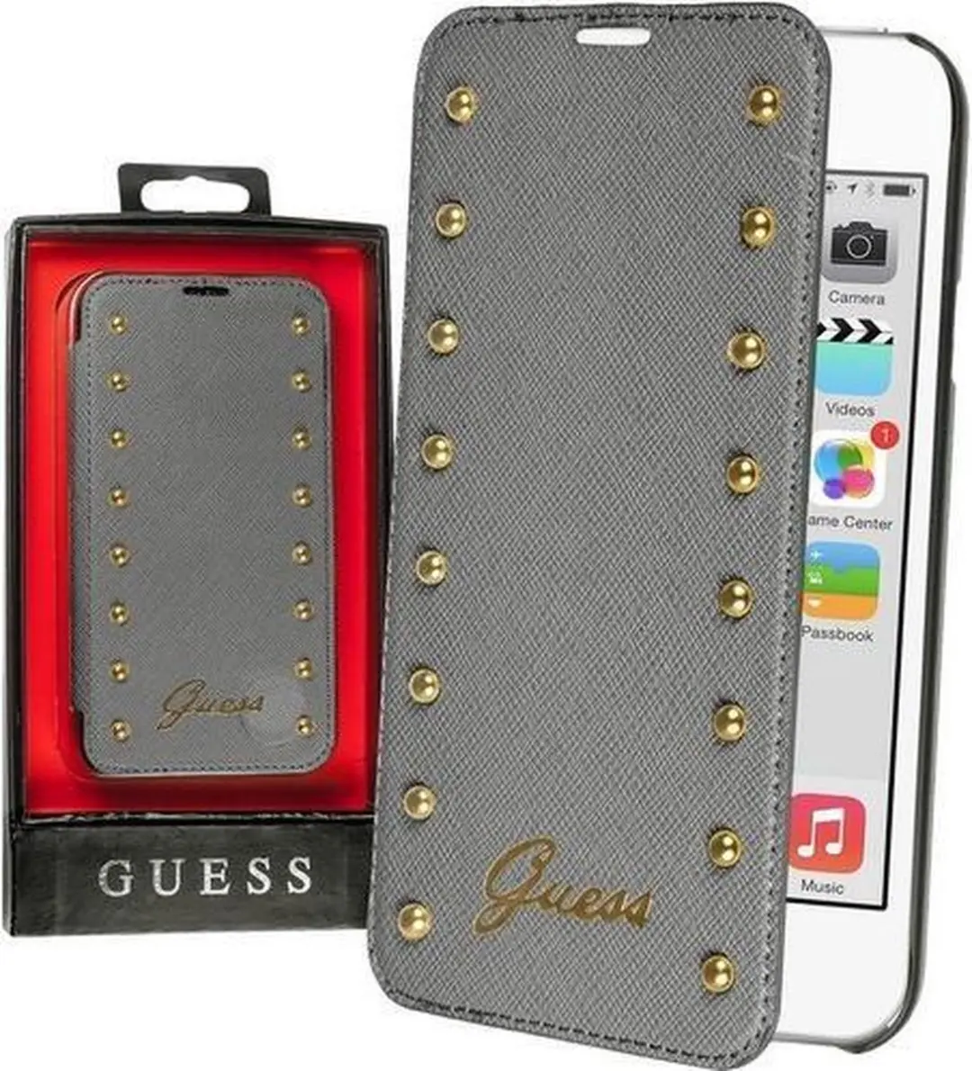 GUESS iPhone 6/6s Hoesje - Zilver - Kunstleer