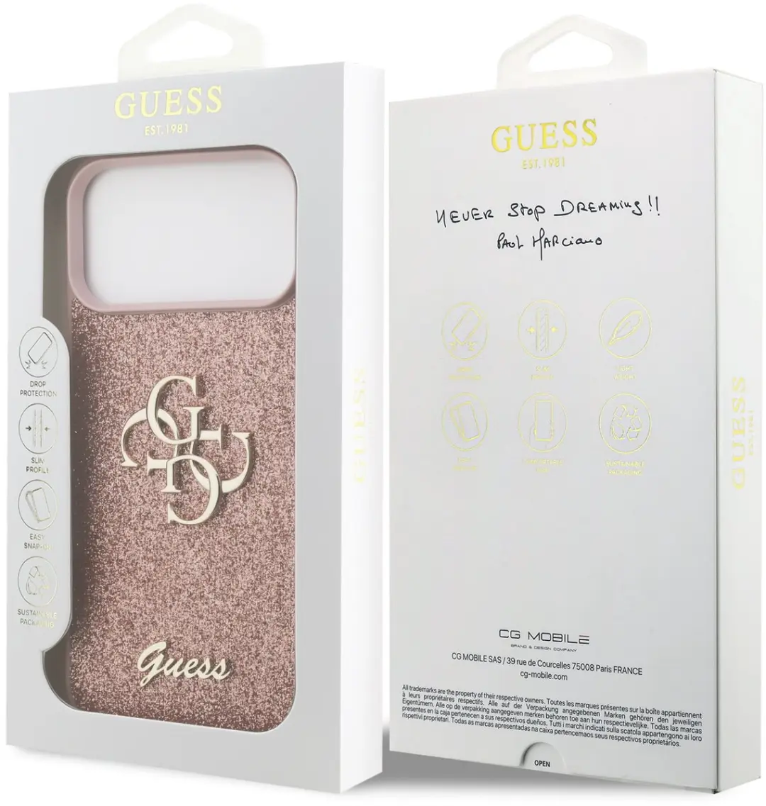 GUESS Back Cover iPhone 17 Pro Max 13799 - Roze Glitter