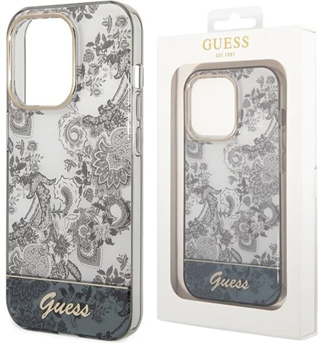 GUESS Telefoonhoesje iPhone 14 Pro Max - Grijs - MagSafe