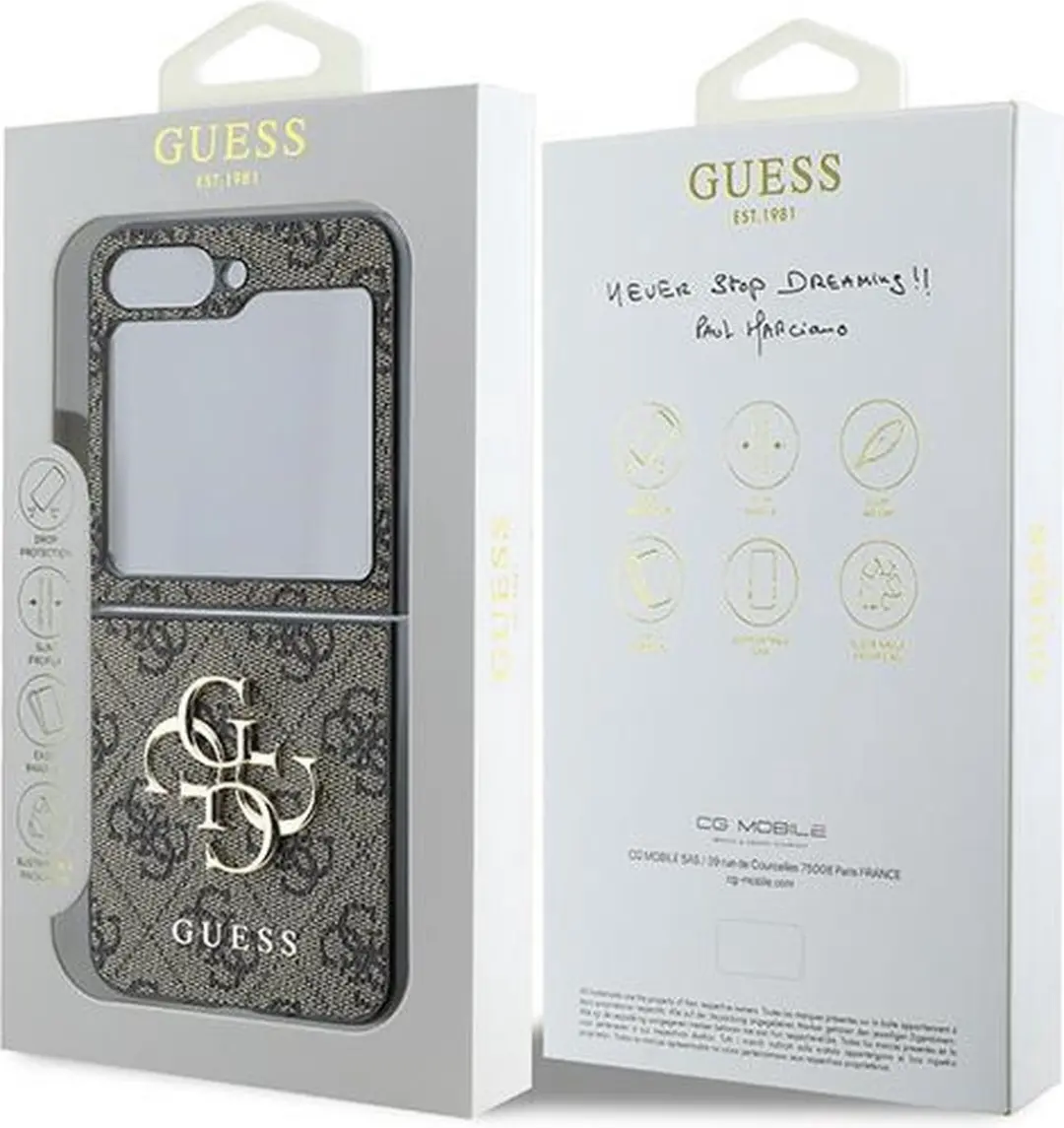 Guess GUHCZF64GMGBR Hoesje - Samsung Galaxy Z Flip6/7 FE - Bruin