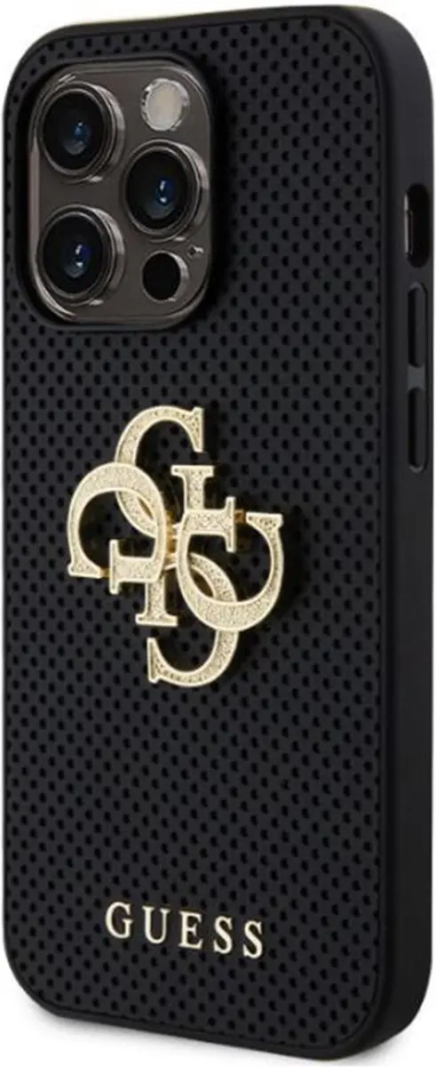 GUESS Perforated Back Case GUHCP15LPSP4LGK - iPhone 15 Pro - Zwart