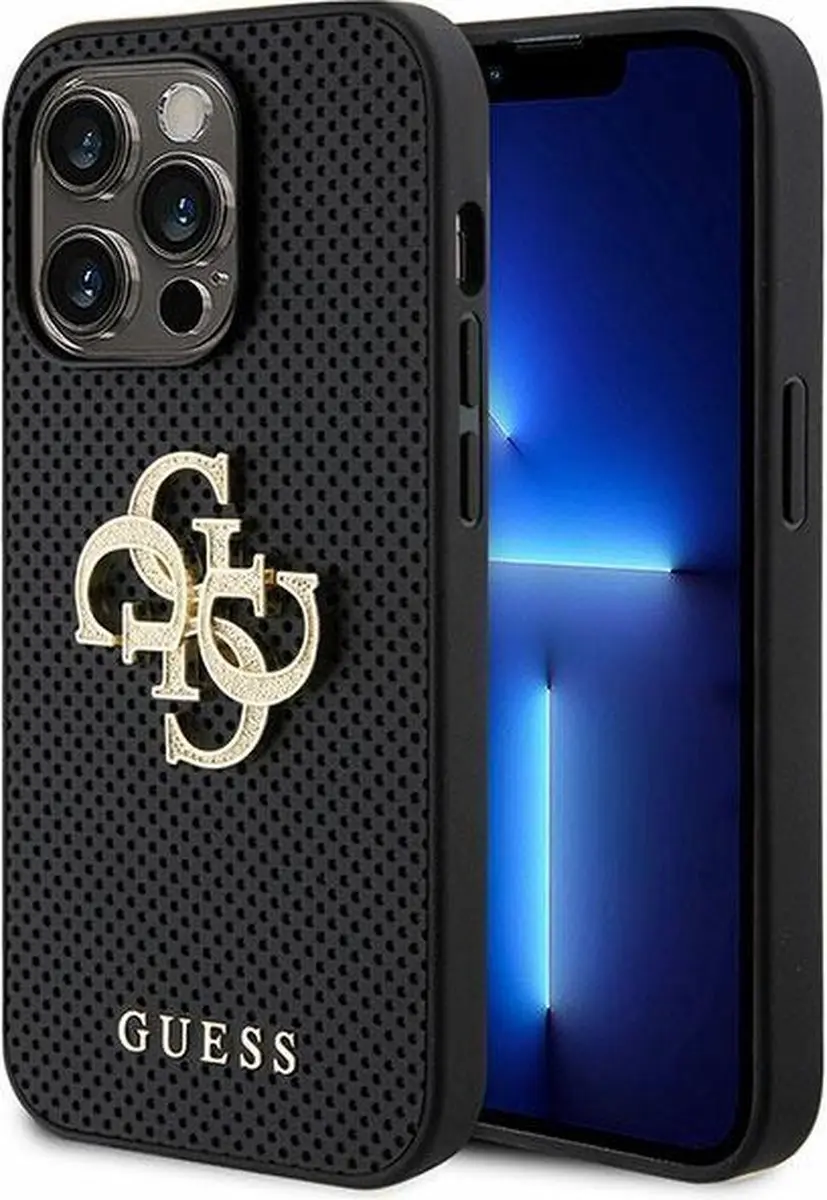 GUESS Perforated Back Case GUHCP15LPSP4LGK - iPhone 15 Pro - Zwart