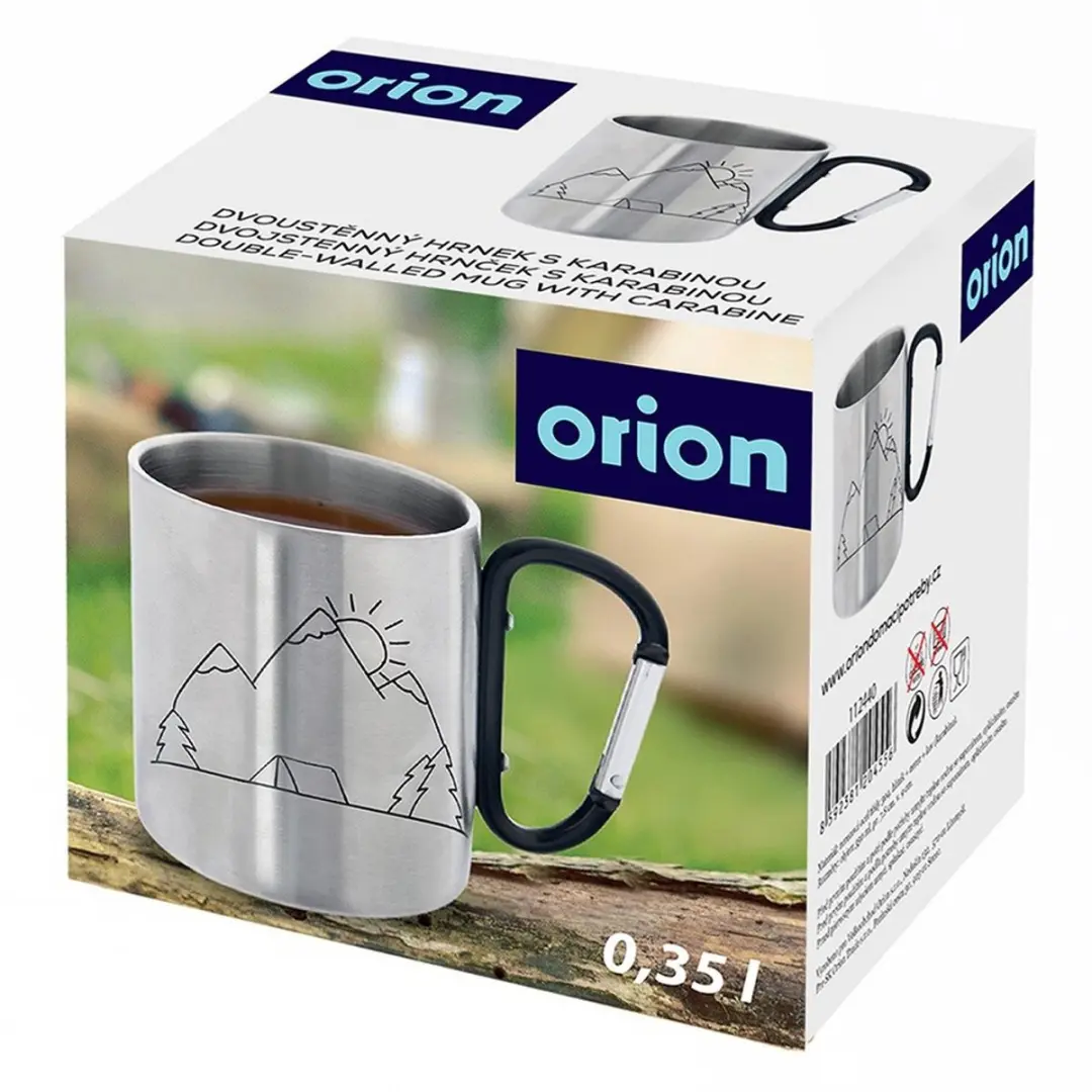 Orion Stalen Reismok 350ml - Dubbelwandig - Zwart