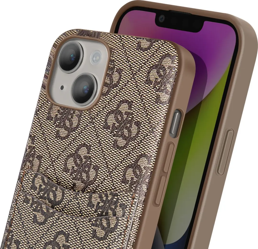 GUESS Hoesje iPhone 14 Plus - PU 4G Bruin