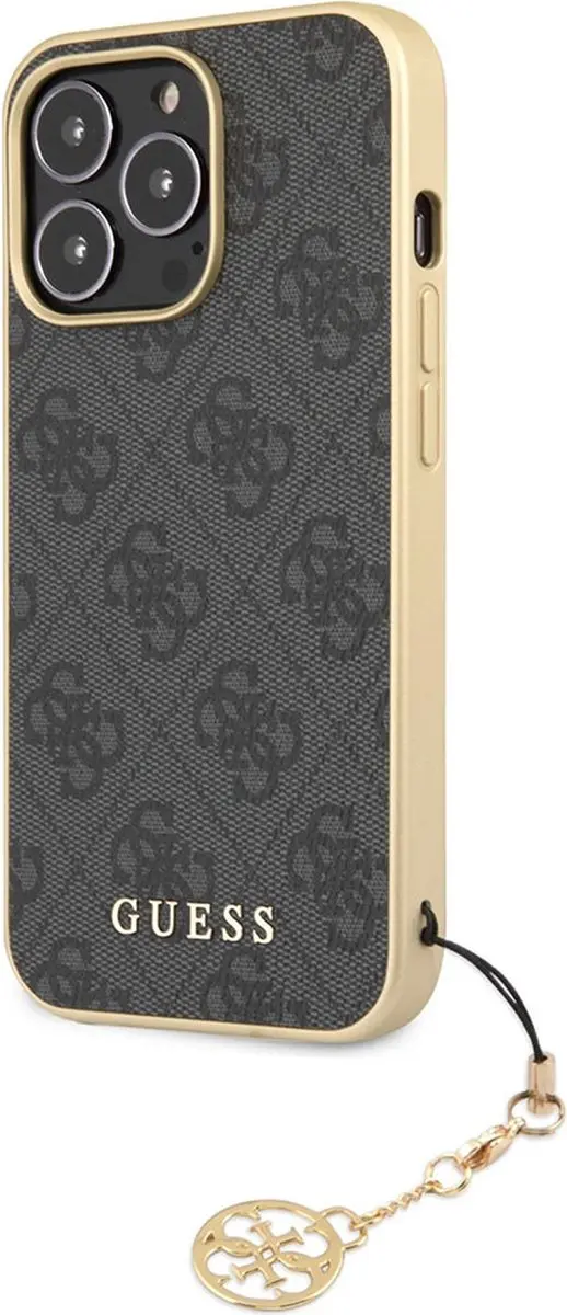 GUESS iPhone 13 Pro Max Hardcase Charms Collection - Donkergrijs