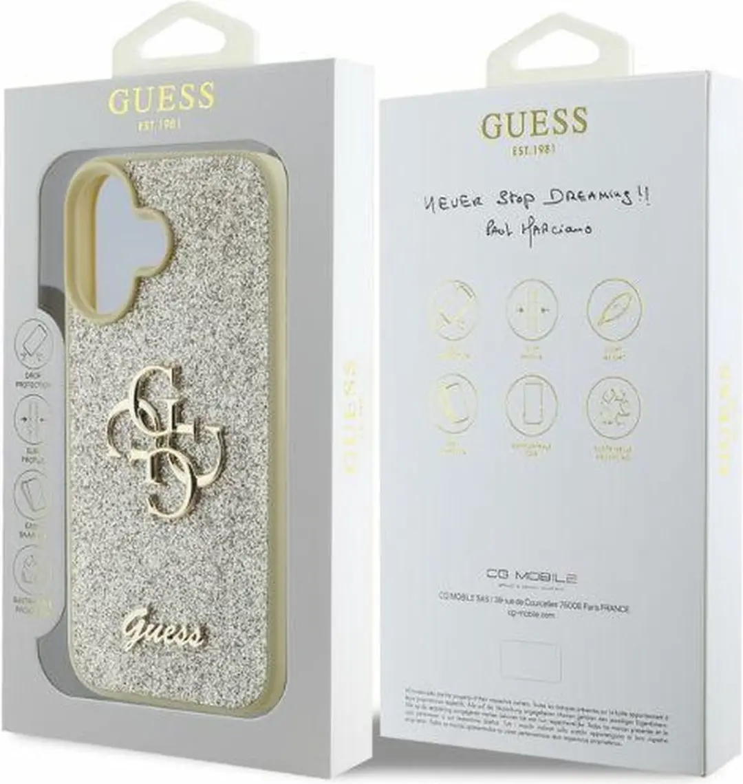 GUESS iPhone 16 Hardcase GUHCP16SHG4SGD - Goud