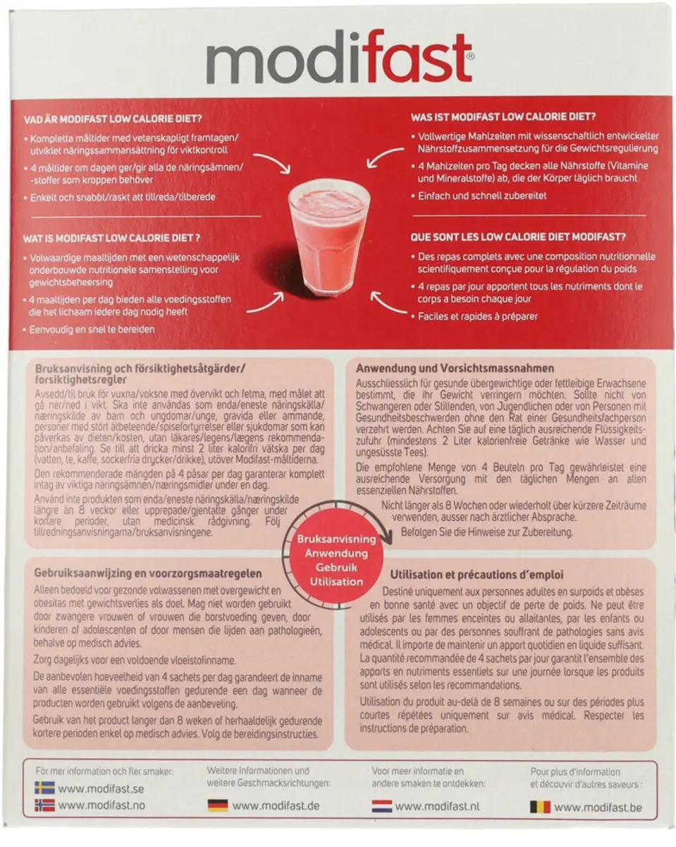 Modifast Weight Control Milkshake Framboos - 2x8x55g