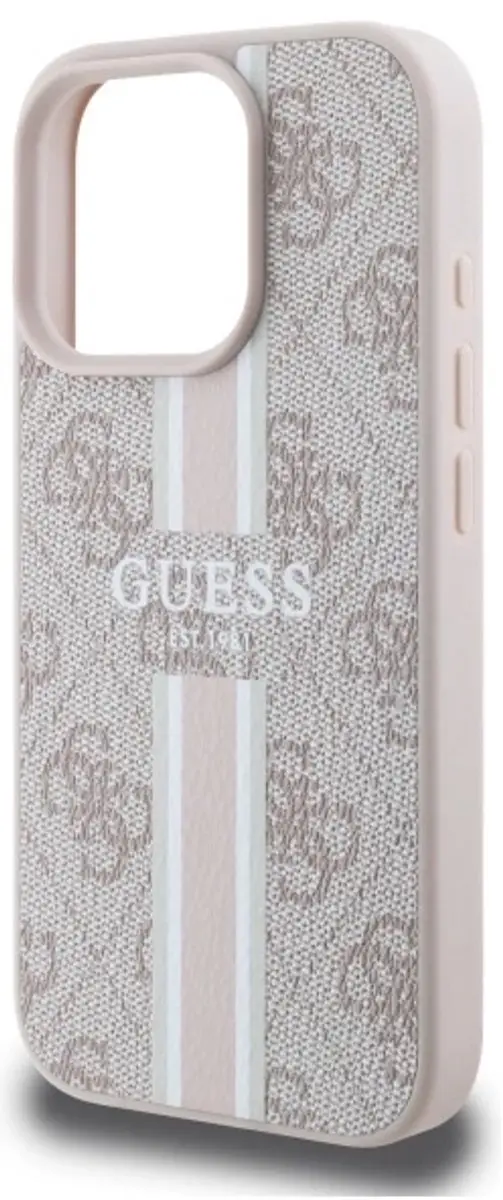 Guess 4G Printed Stripes MagSafe Backcover - iPhone 16 Pro Max Roze