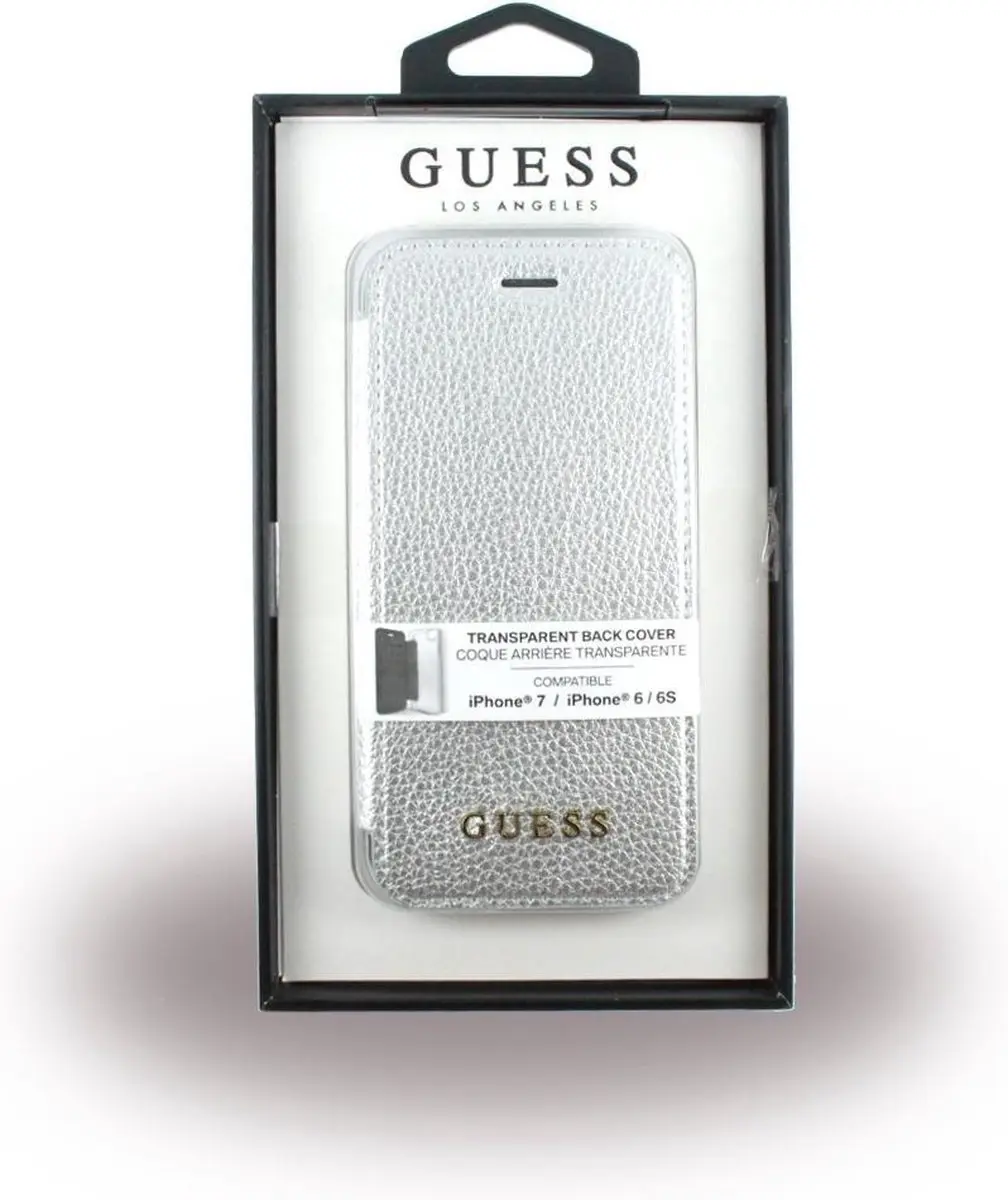GUESS iPhone 7 Hoesje Zilver Kunstleer