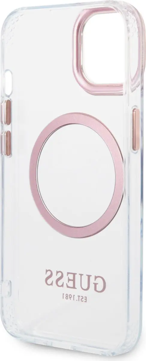 GUESS Transparante TPU Back Cover MagSafe iPhone 14 Plus - Roze - afbeelding 6 van 6