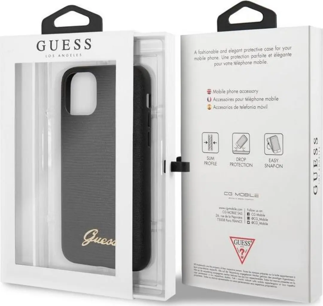 Guess Lizard Hard Case iPhone 12 Mini - Zwart