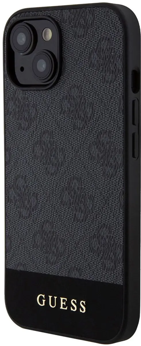 GUESS 4G Stripe Back Cover iPhone 15 - Grijs/Zwart - afbeelding 6 van 6