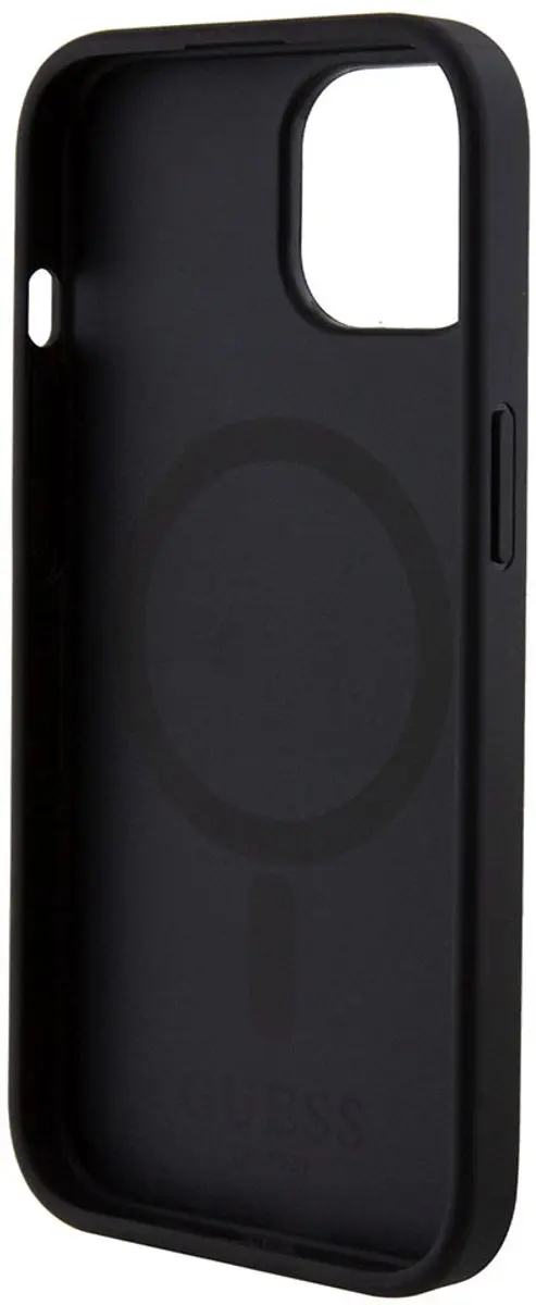GUESS 4G Stripe Back Cover iPhone 15 - Grijs/Zwart