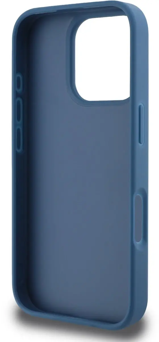 GUESS Back Cover iPhone 16 Pro - Blauw PU Leer