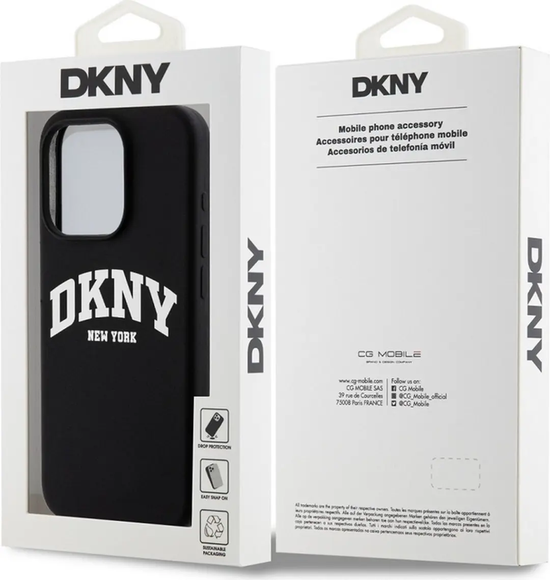 DKNY Silicone Arch Logo Back Case DKHMP15LSNYACH - iPhone 15 Pro - Zwart