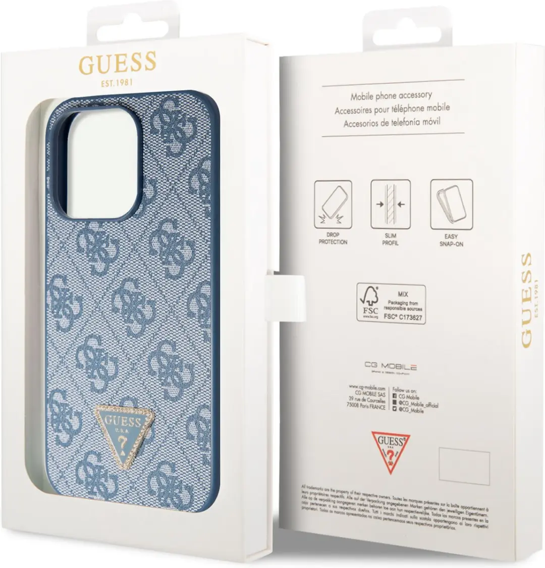 GUESS iPhone 15 Pro Hardcase Triangle Blauw SH00069055 - afbeelding 6 van 6