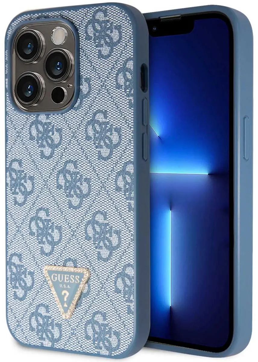 GUESS iPhone 15 Pro Hardcase Triangle Blauw SH00069055