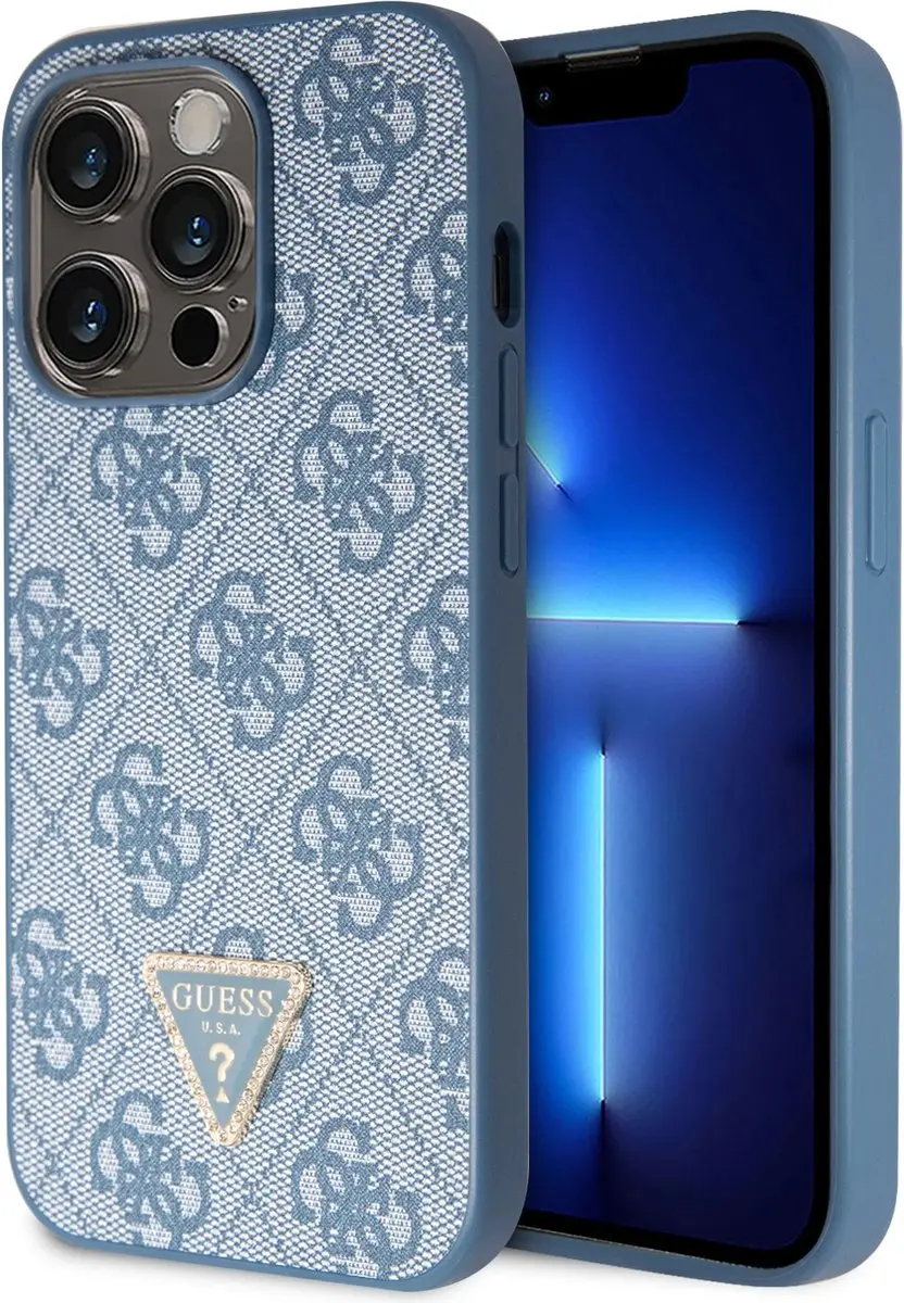 GUESS iPhone 15 Pro Hardcase Triangle Blauw SH00069055