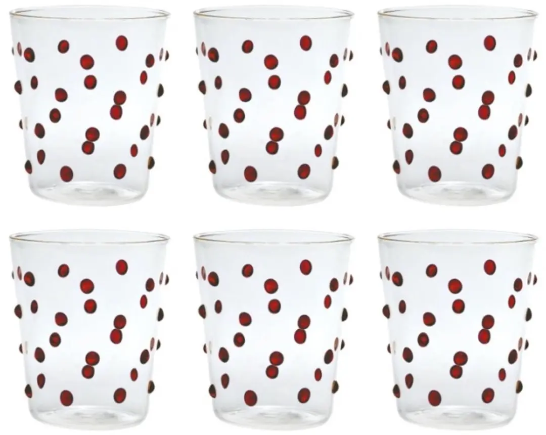 Zafferano Party Waterglazen Rood - 6 Stuks