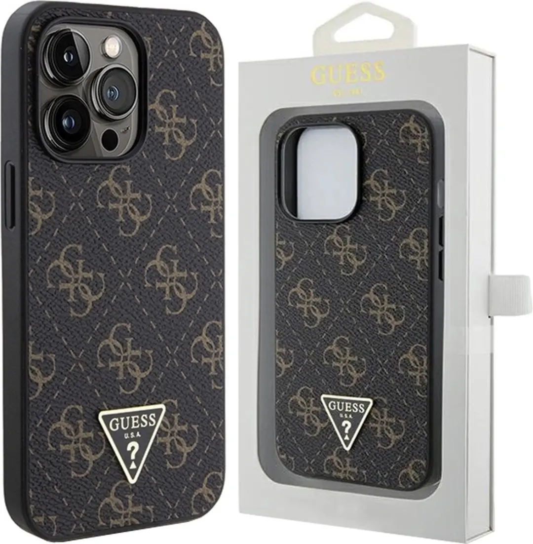 GUESS 4G Triangle Logo Hoesje iPhone 15 Pro - Zwart - afbeelding 6 van 6