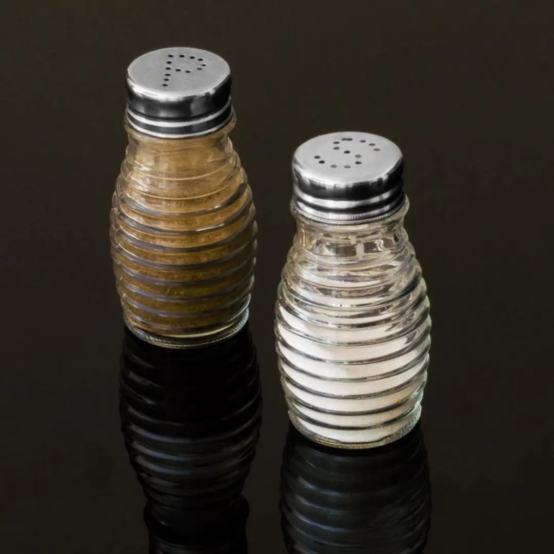 Orion Glazen Zout- en Pepermolen Set 70ml - Zilver
