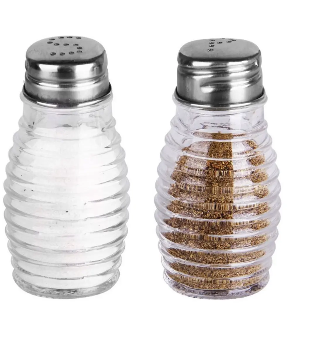 Orion Glazen Zout- en Pepermolen Set 70ml - Zilver