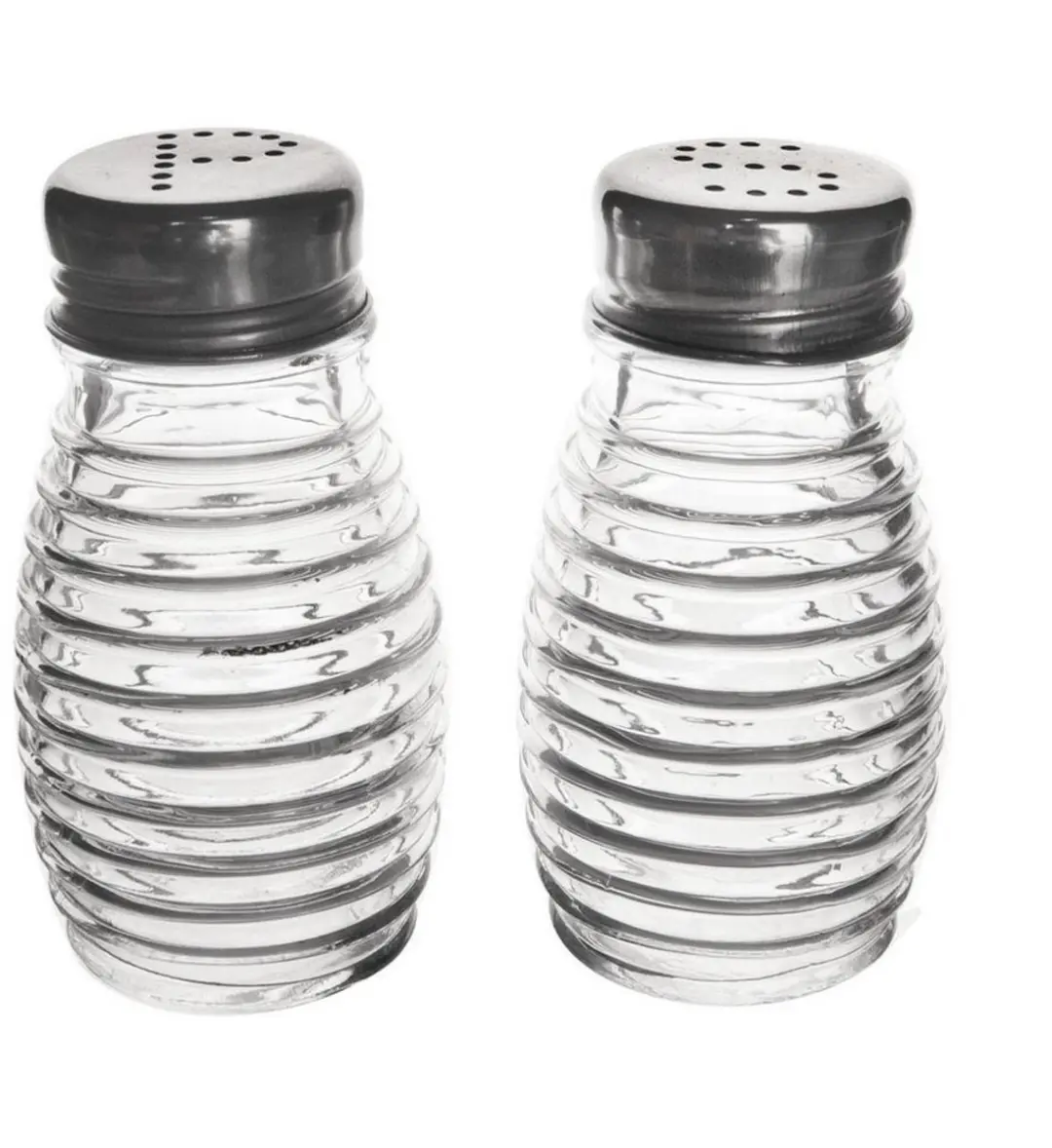 Orion Glazen Zout- en Pepermolen Set 70ml - Zilver