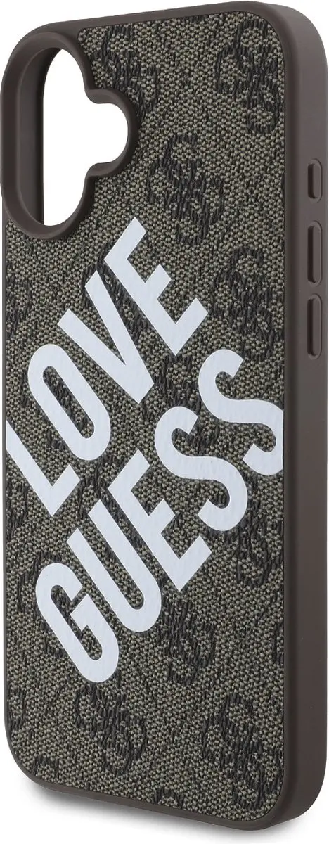 GUESS Hoesje iPhone 16 MagSafe Patroon - Bruin GUHMP16SP4PLGWW
