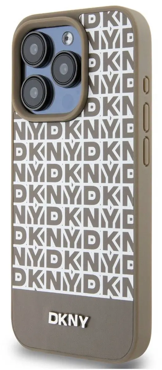 DKNY Repeat Bottom Stripe Hoesje iPhone 13 Pro Max - Bruin