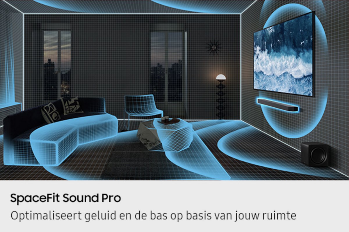 Samsung HW-Q930F, 9.1.4 kanalen, 580 W, DTS 5.1, DTS Express, DTS-HD Master Audio, DTS:X, Dolby Atmos, Dolby Digital Plus, Dolby TrueHD, 140 W, Actieve subwoofer, Draadloos