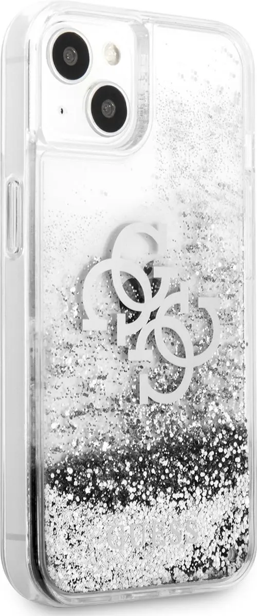 GUESS iPhone 13 Mini Hoesje Glitter Zilver - 3666339024550 - afbeelding 6 van 6