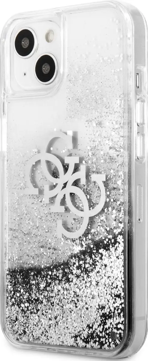 GUESS iPhone 13 Mini Hoesje Glitter Zilver - 3666339024550