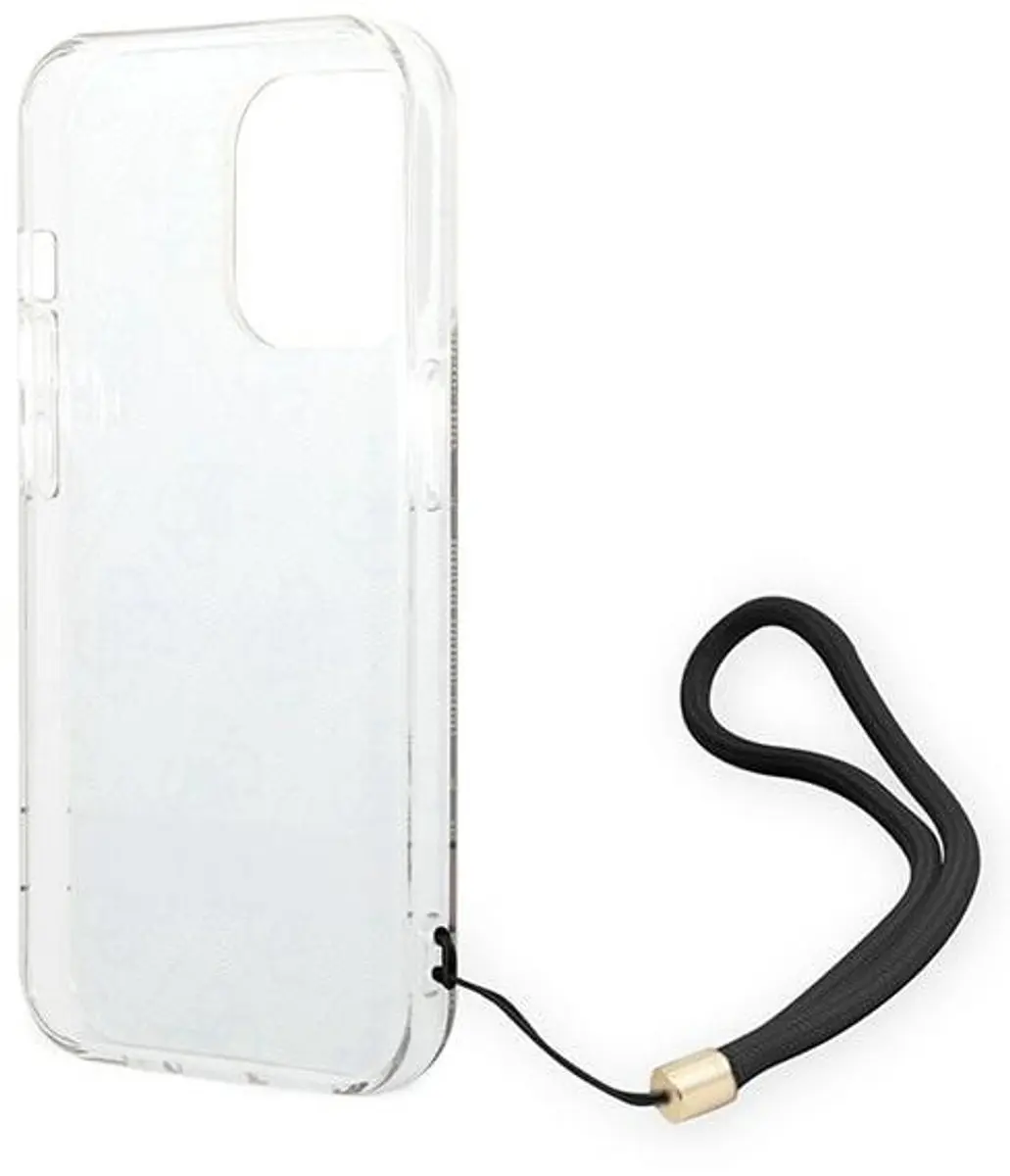 GUESS 4G Printed Back Case met Strap - iPhone 14 Pro Max - Bruin