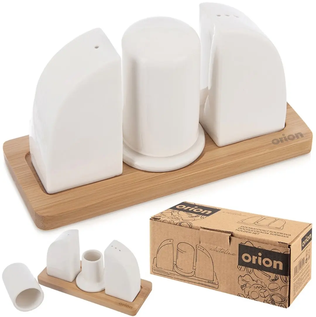Orion Whiteline Serie Porseleinen Zout- en Peperzet 4-delig - Bamboe