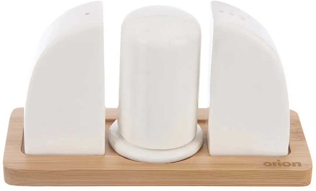 Orion Whiteline Serie Porseleinen Zout- en Peperzet 4-delig - Bamboe