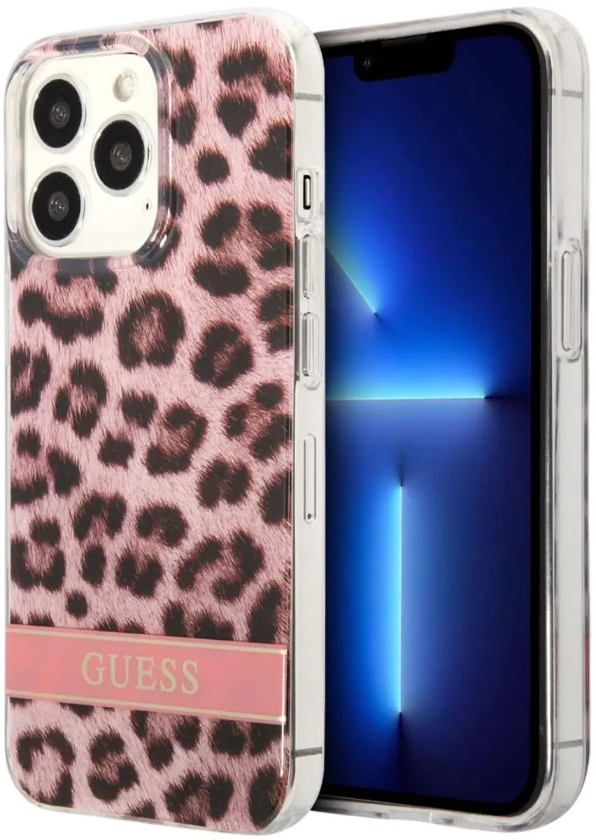 GUESS Electro Stripe Hoesje iPhone 13 Pro - Roze