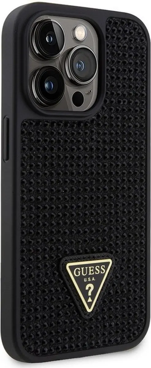 Guess Rhinestones Hoesje - iPhone 15 Pro Max - Zwart