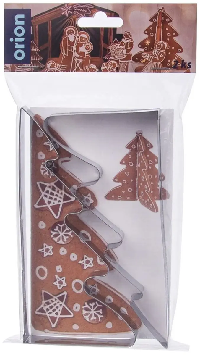 Orion RVS Kerstboom Koekjesuitsteekvorm Set - 15,5 cm - 2 Stuks