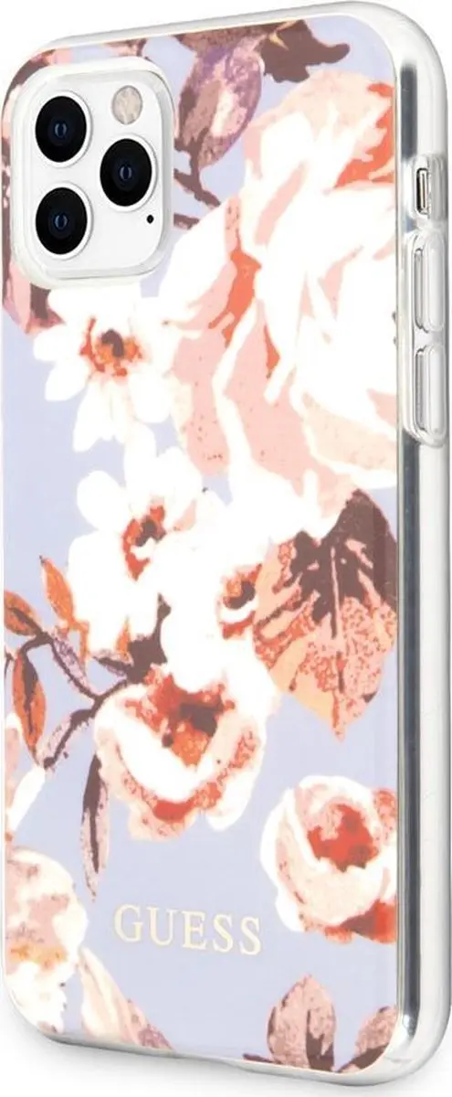 GUESS Shiny Flower Back Case - iPhone 11 Pro Max - Paars - afbeelding 6 van 6