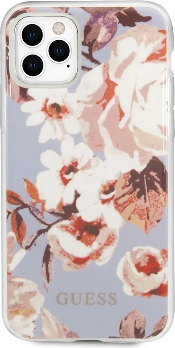 GUESS Shiny Flower Back Case - iPhone 11 Pro Max - Paars