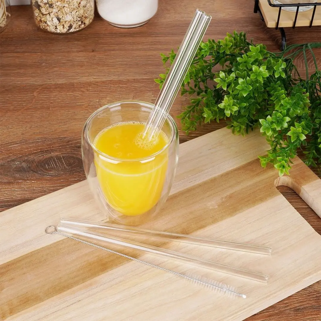 Alpina Glazen Drinkrietjes 20cm - Set van 4