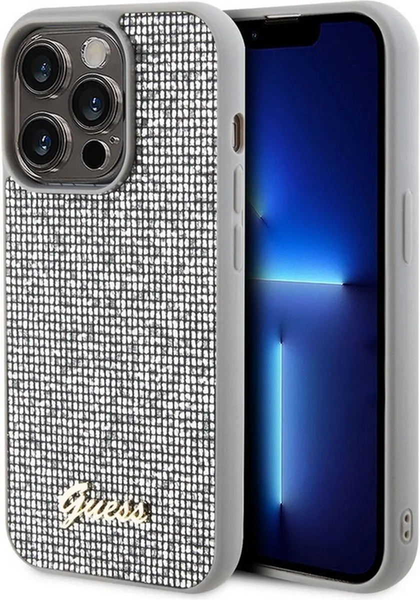 GUESS Square Mirror Back Case - iPhone 15 Pro - Zilver